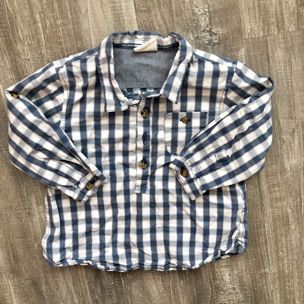 Zara baby plaid pullover shirt